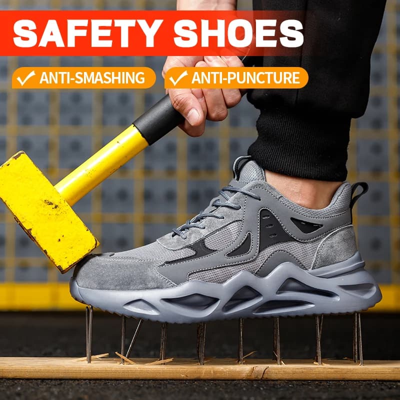 Men's Steel Toe Cap Boots | Puncture Proof & Non-Slip | Shock Absorbing Work Safety - Thumbnail 3