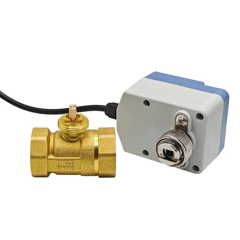 Brass Motorised Gate Valve | IP65 Waterproof | AC/DC 12V/24V/220V with Manual Override - Thumbnail 2