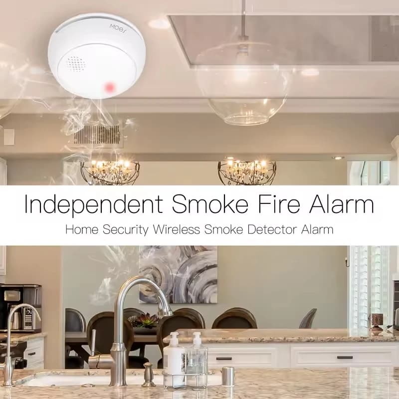ZigBee Smart Smoke Detector | 85dB Siren Alarm | Home & Kitchen Fire Safety App Alert - Thumbnail 3