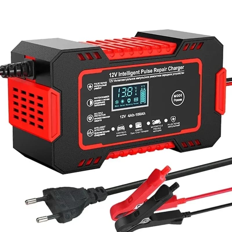 Car Battery Charger 12V 6A | Pulse Repair LCD | Wet/Dry Lead Acid Digital - Thumbnail 2