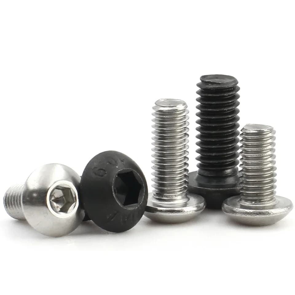 Hex Socket Ground Screws M2-M8 | A2 304 Stainless & Carbon Steel | ISO7380 Round Head - Thumbnail 6