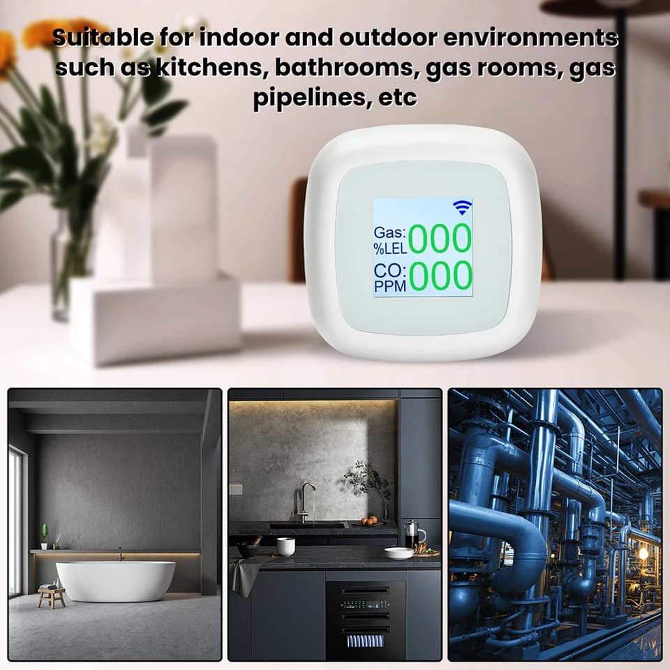 Carbon Monoxide Detector | Wi-Fi & Combustible Gas Detection | Type-C, TFT Screen - Thumbnail 3