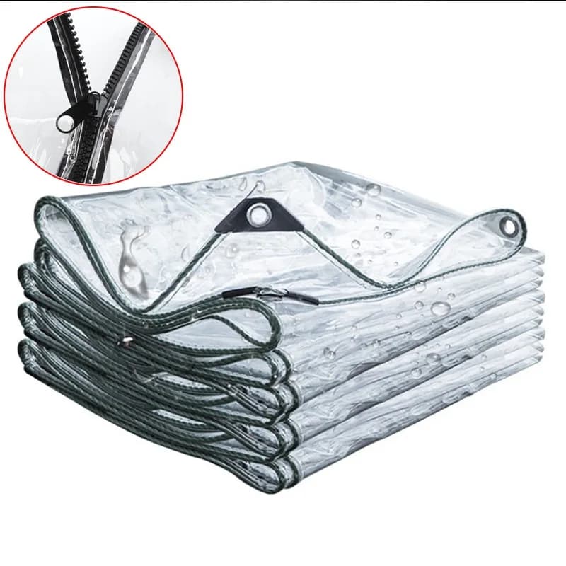 Clear Tarpaulin | Heavy Duty Rainproof Cover | Balcony & Pet House Tarp - Thumbnail 5