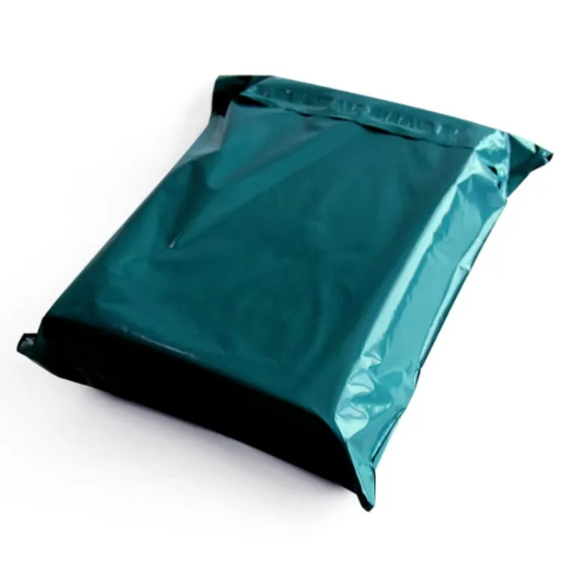 Mailing poly bags: single teal package on a white background.