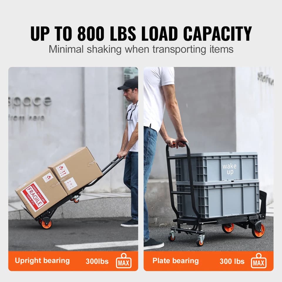 Folding Sack Truck | 136kg Aluminium Trolley | Telescopic Dolly - Thumbnail 2