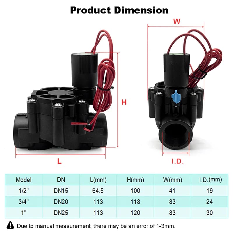 Normally Closed Solenoid Valve | 1/2" 3/8" 3/4" 1" Water 220V 12V 24V | Irrigation - Thumbnail 3