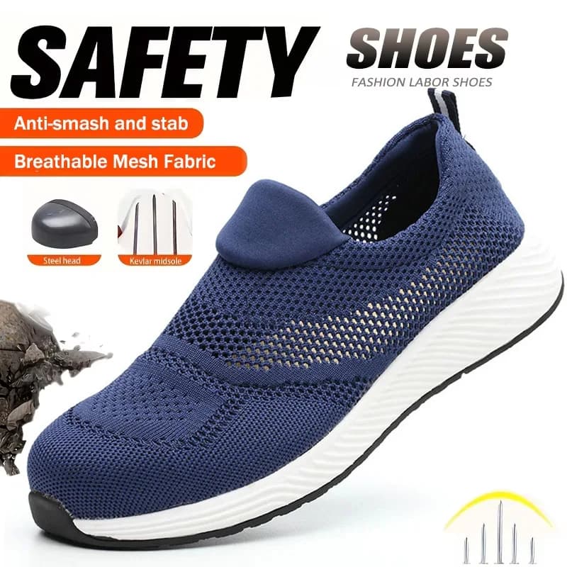 Safety Shoes Men | Breathable Steel Toe Work Boots | Puncture-Proof - Thumbnail 3