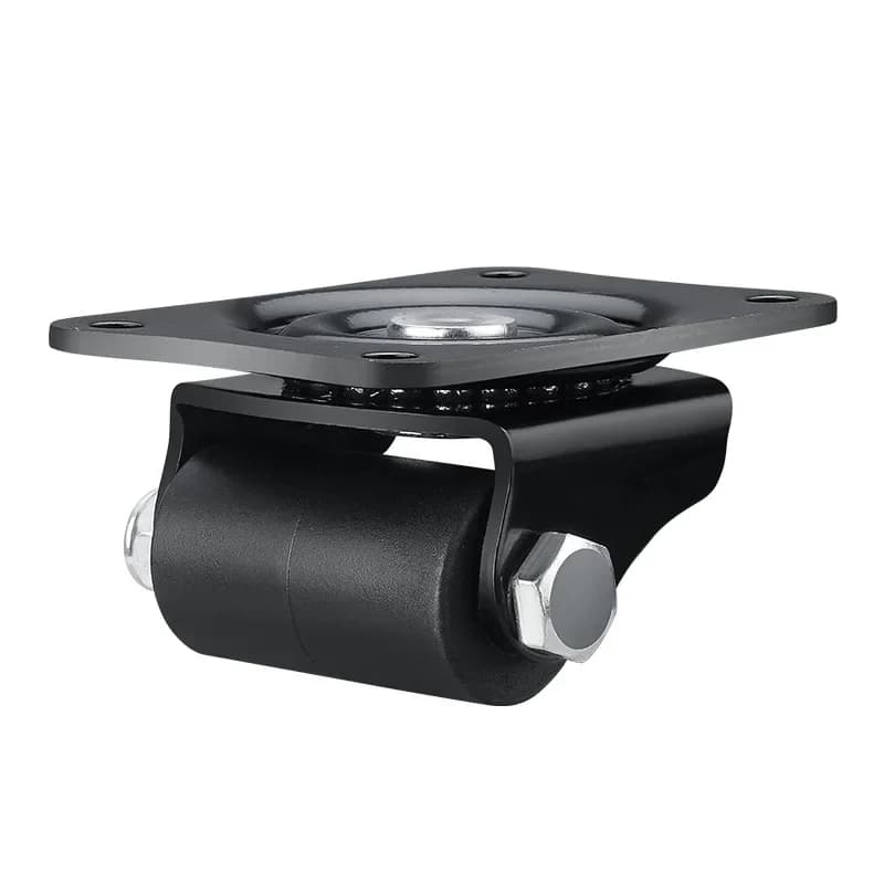 A set of four 1-inch low center gravity casters, not wheel chocks, suitable for furniture and equipment.