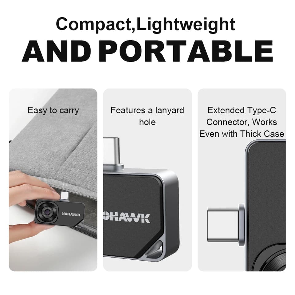 NOHAWK Thermal Camera | USB-C for iPhone 15+ & Android | HVAC, Auto & Home Repairs - Thumbnail 6