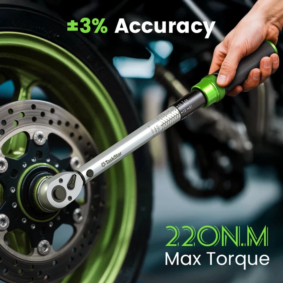 TaskStar Torque Wrench Set | 1/4", 3/8", 1/2" Drive | 72 Teeth, ±3% Accuracy - Thumbnail 3