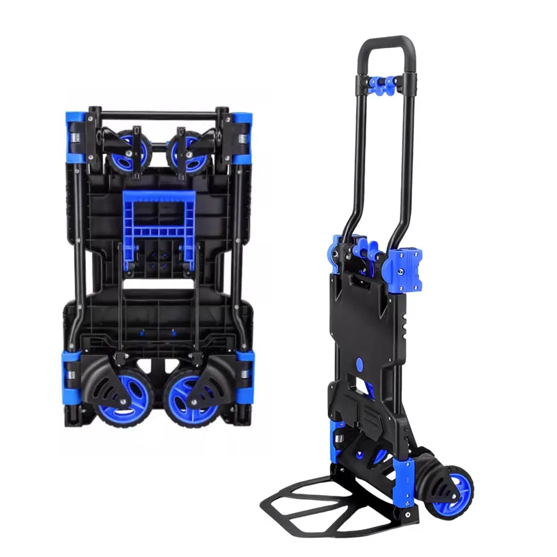 Folding Hand Truck | Heavy-Duty Portable Cart with 4-Wheel Mobility