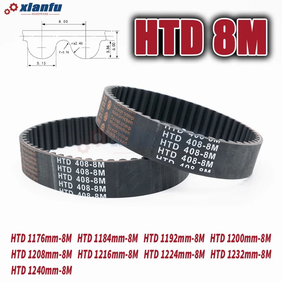 HTD 8M Timing Belt | 1176-1240mm Perimeter | CNC Transmission Drive - Thumbnail 4