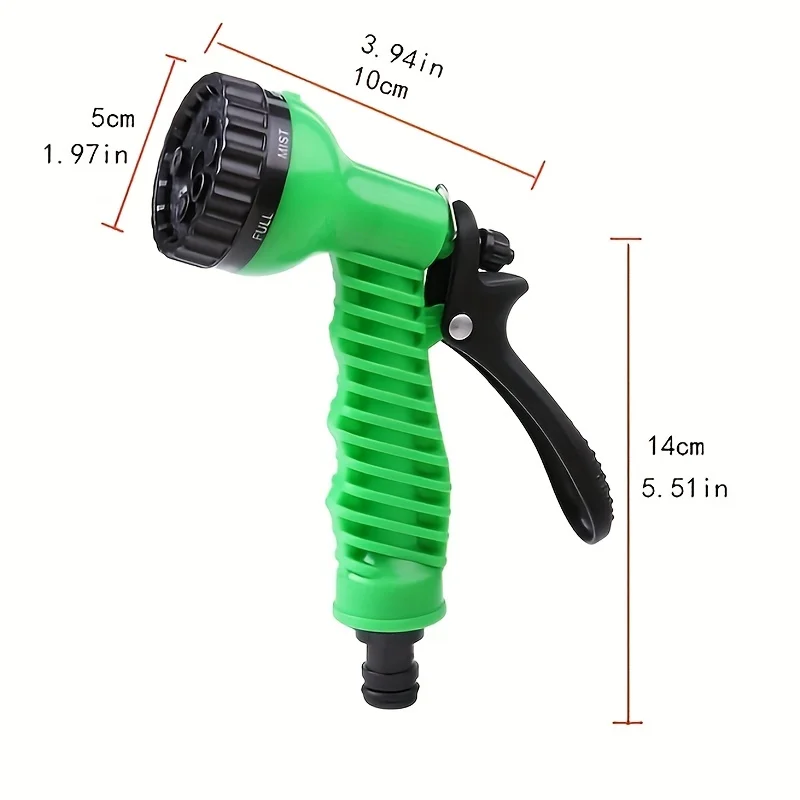 Garden Hose with 7-Function Nozzle | Car Cleaning Spring Pipe | Industrial Grade - Thumbnail 6