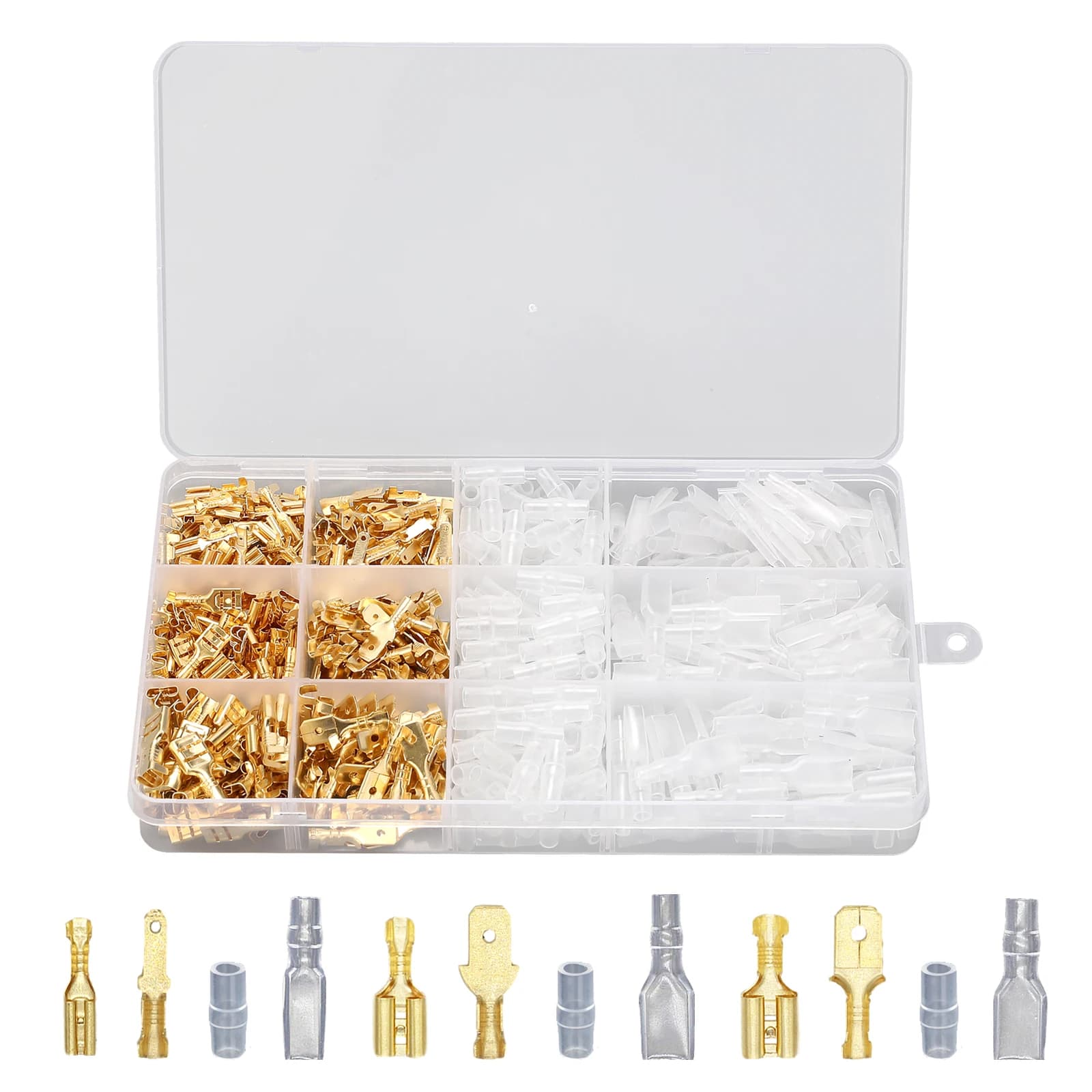 Spade Terminal Kit | Insulated Crimp Connectors | 2.8/4.8/6.3mm Assorted Sizes - Image 1