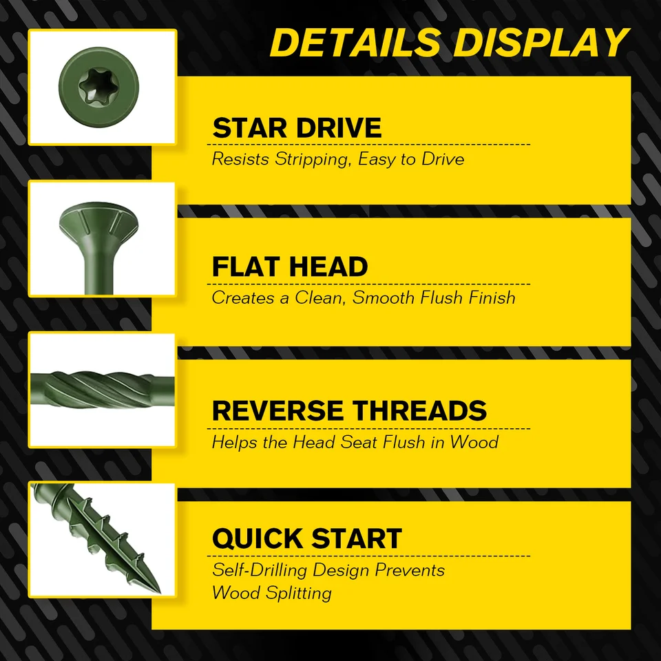 Screws 200pc | #8 x 1-1/2 T25 Star Drive | Brown Rust Resistant - Thumbnail 4