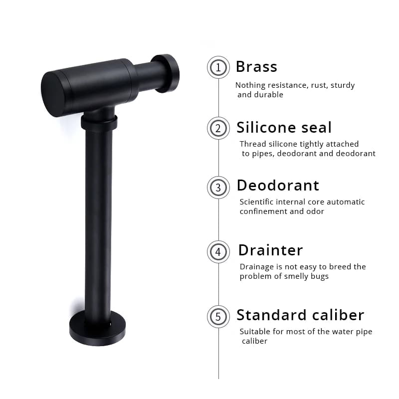 Black Bottle Trap | Matt Black Brass P-Trap | Basin Sink Siphon Kit - Thumbnail 3