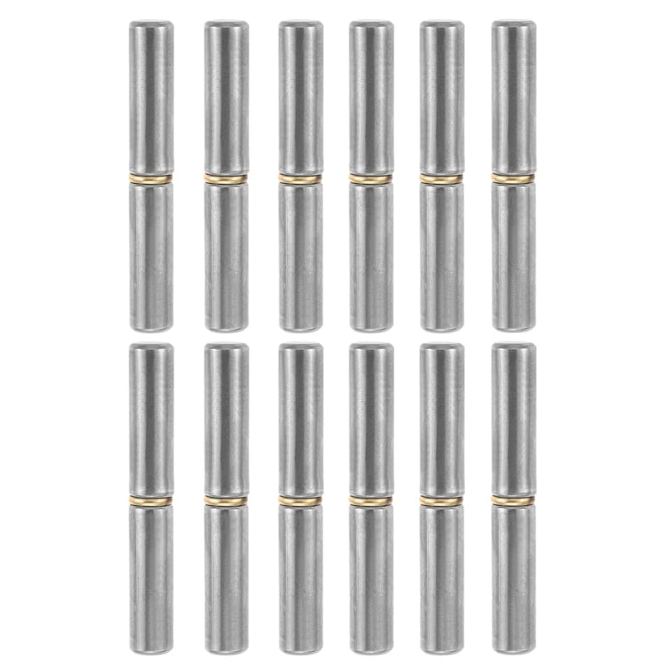 Heavy-Duty Gate Hinges | 12pc 12x80mm Set | Weldable Carbon Steel Barrel