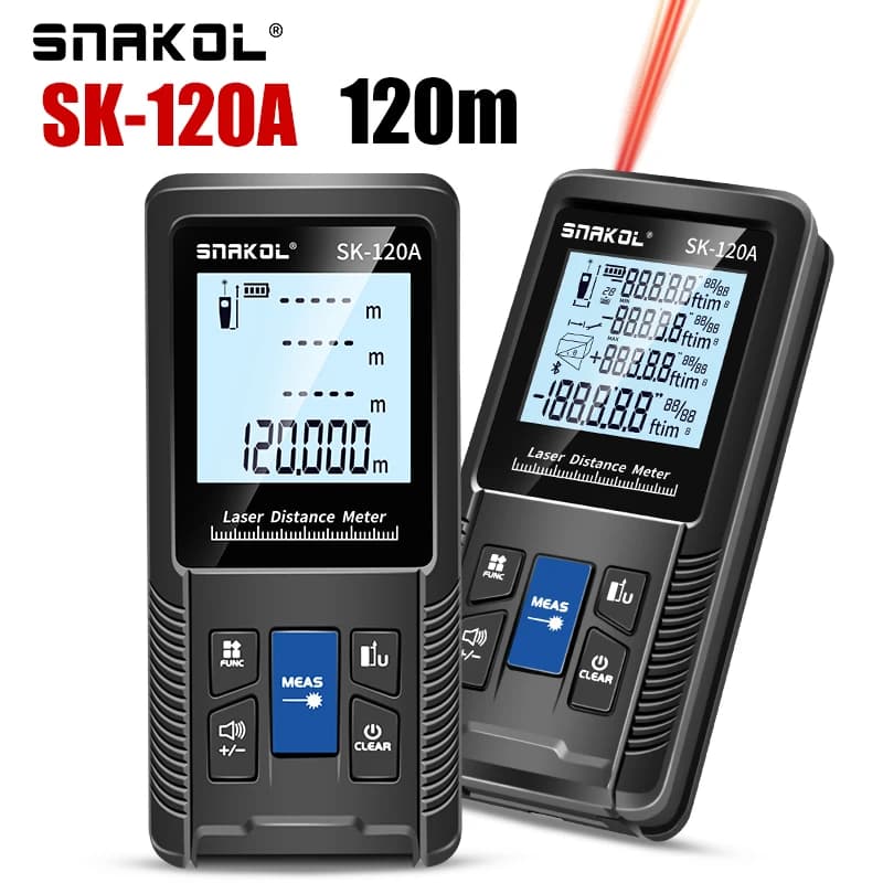 SNAKOL Laser Measure 40-120m | Digital Distance Meter | Portable Electronic Ruler - Thumbnail 2