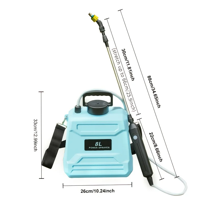 8L Battery Knapsack Sprayer | USB Rechargeable Handle | Portable Electric Sprayer - Thumbnail 2