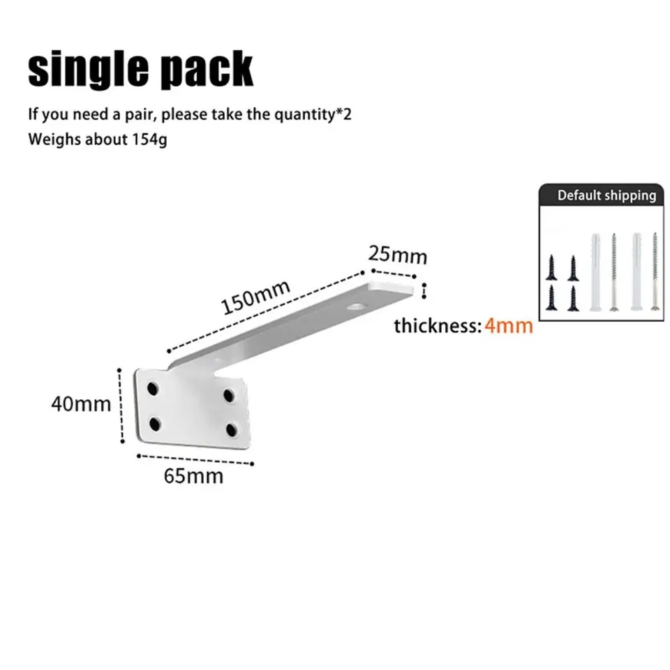 Heavy Duty Floating Shelf L Brackets | Rust-Resistant Wall Support | Integrated Invisible Design - Thumbnail 3