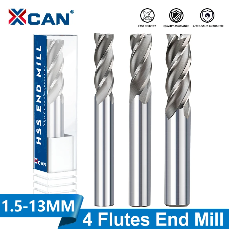 HSS 4 Flute Router Bits | 1.5-13mm End Mill | CNC Metal Cutter - Thumbnail 2