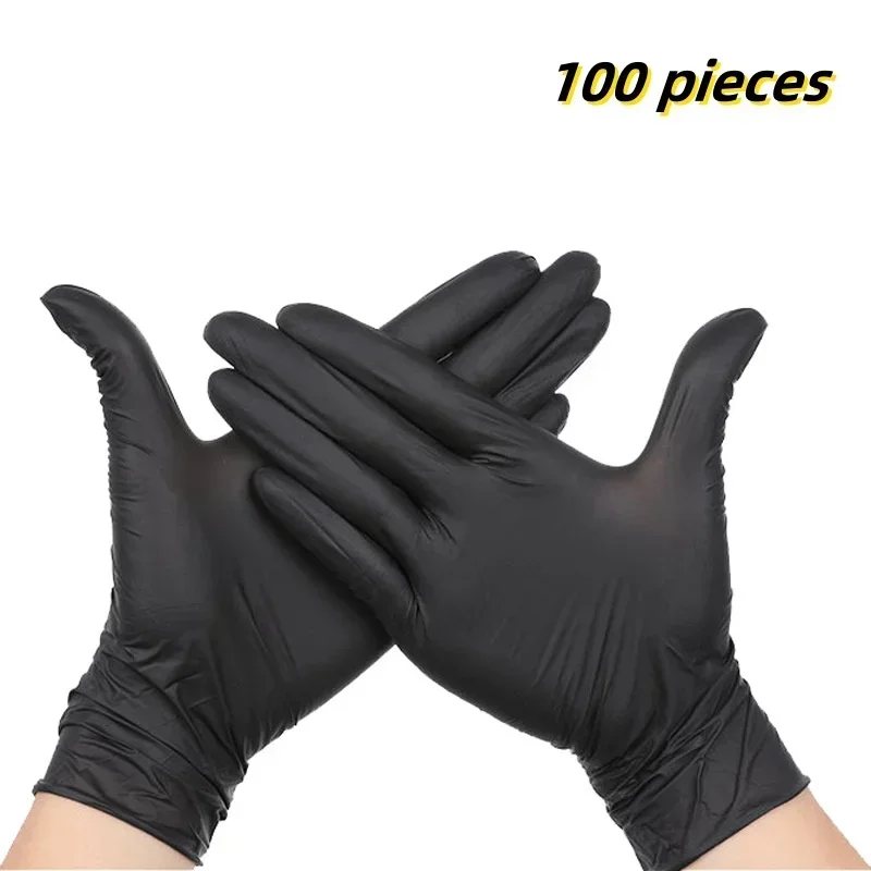 Gloves Vinyl Blend | 100pc Black Nitrile | Latex-Free for Tattoos - Thumbnail 4