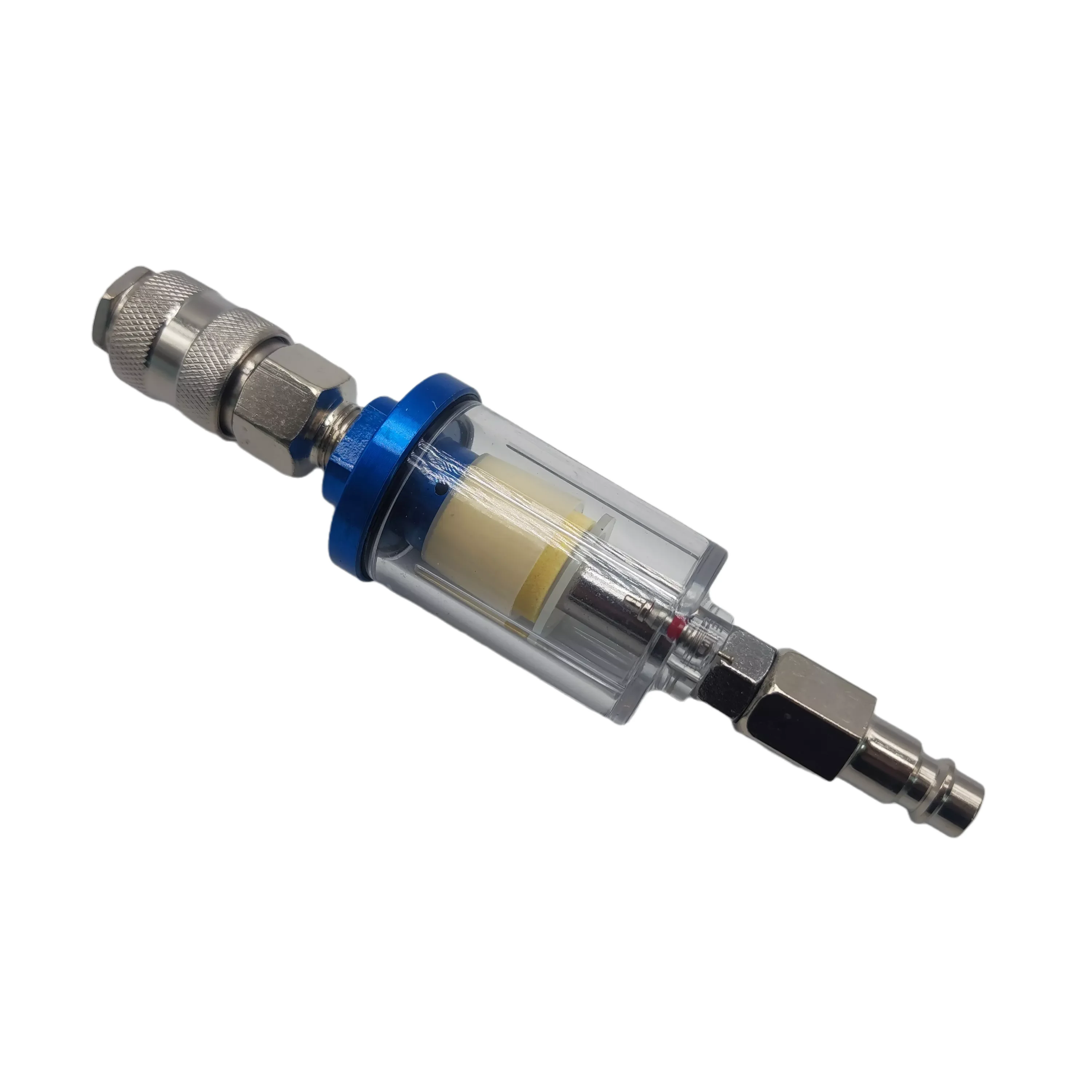 Y-30 European Style Air Filter Moisture Trap for compressor spray guns, featuring a 1/4-inch NPT port and durable pressure gauge.