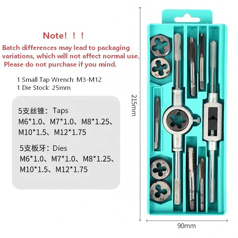 Tap and Die Set | M3-M12 Threading Kit | Straight & Tapered Reamers - Thumbnail 5