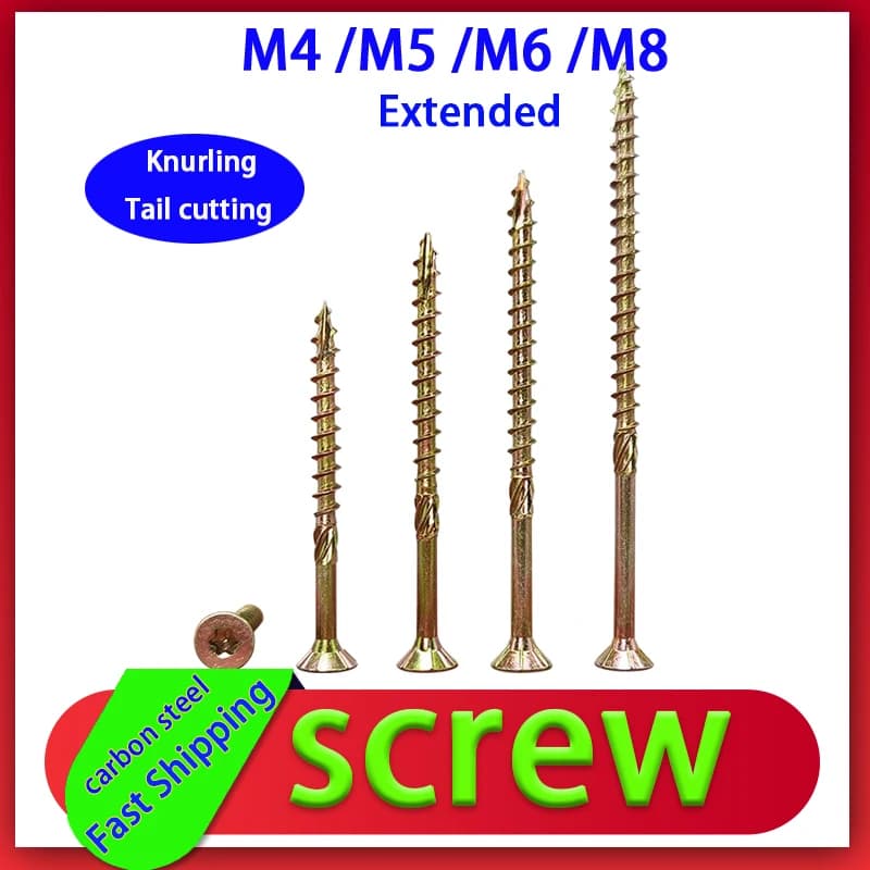 M4-M8 Concrete Screws | Countersunk Head, Knurled | Anti-Cracking Wood Structure - Thumbnail 2