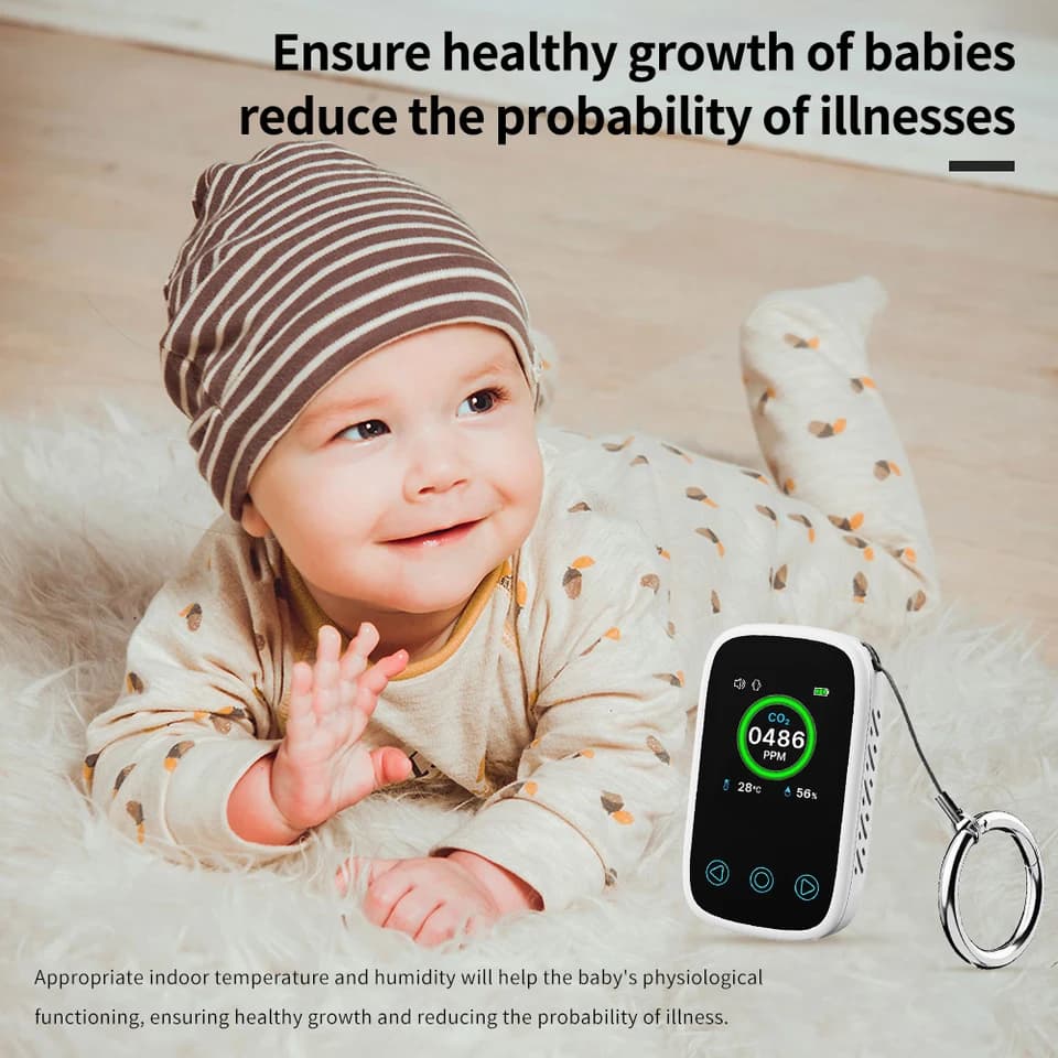 Carbon Monoxide Detector | 3-in-1 CO2, Temp, Humidity | NDIR Sensor, Voice Alarm - Thumbnail 6