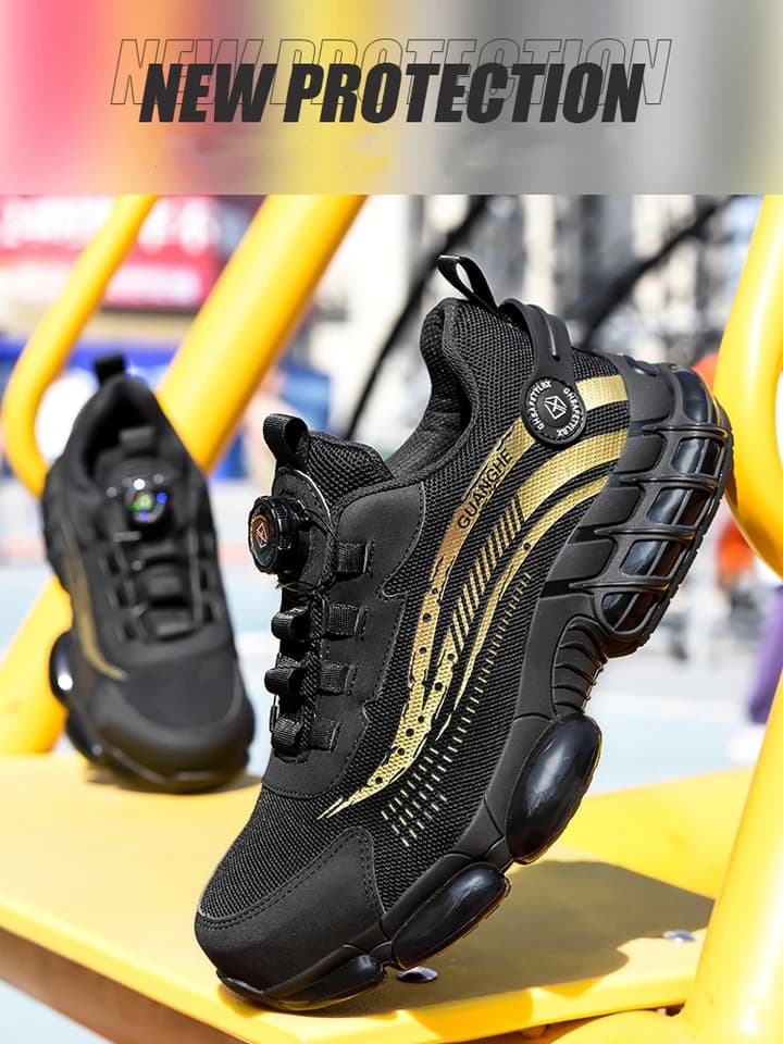 Safety Shoes Men | Steel Toe Work Boots | Lightweight Rotating Button - Thumbnail 5