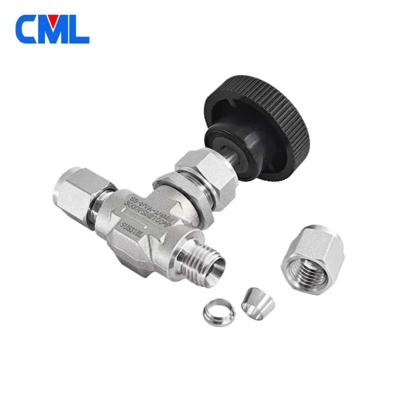 316L Stainless Steel Needle Valve | Double Ferrule Compression | 4-14mm & 1/8-1/2" OD - Thumbnail 4