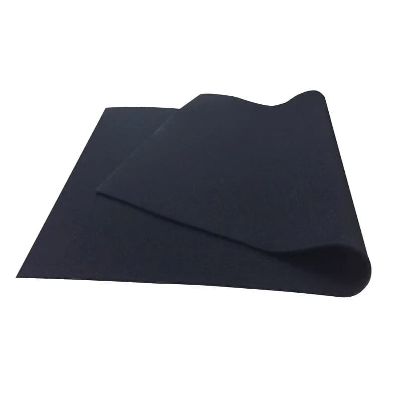 Polyurethane Foam Padding: Single black felt sheet on a white background.
