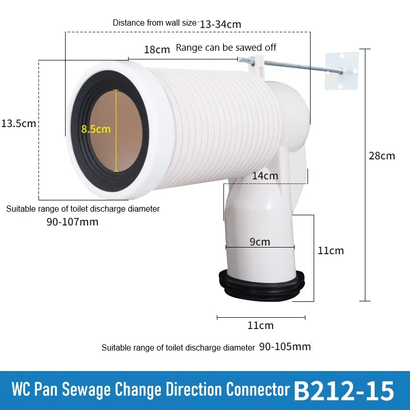 Flexible Pan Connector | Max 470mm Extendable | Toilet Drain Renovation Outlet - Thumbnail 7