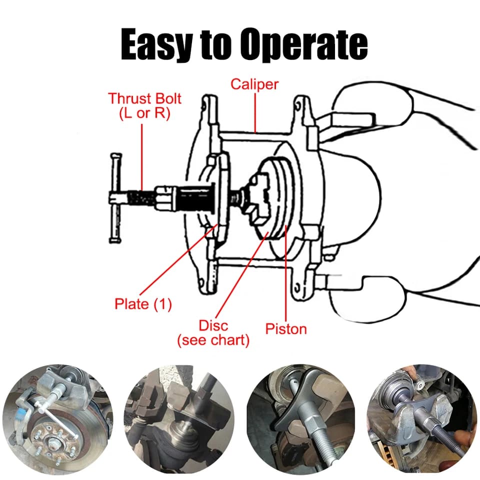 Caliper Tool for Brake Pads and Rotors | 22-Piece Rewind Kit | Universal - Thumbnail 5