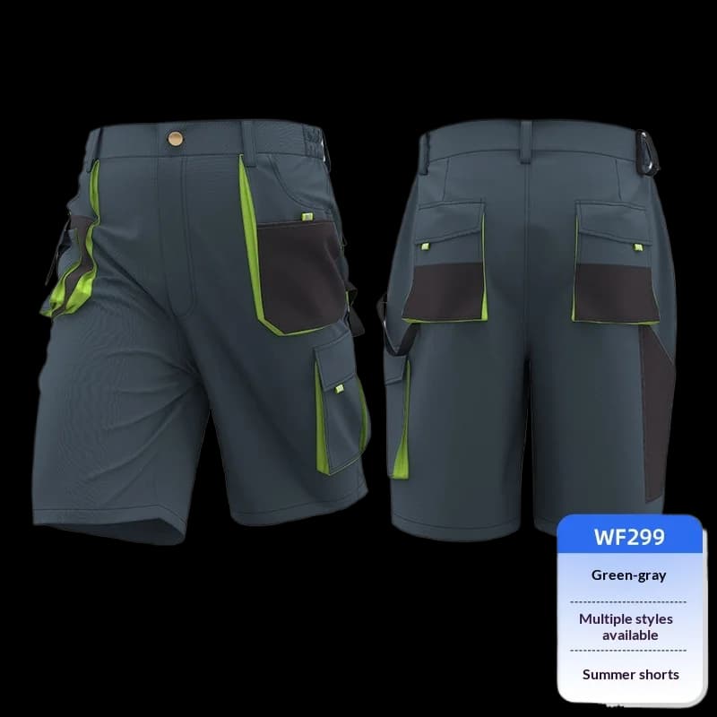 Men's Work Shorts | Multi-Pocket Cargo | Durable Summer Wear - Thumbnail 3