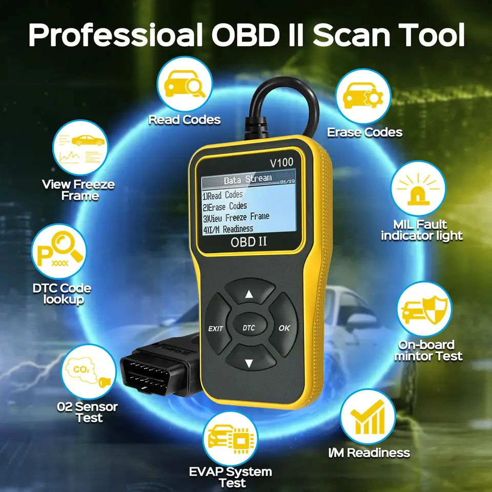 OBD2 Scanner | Engine Code Reader with Reset | Enhanced EOBD Car Scan Tool - Thumbnail 2