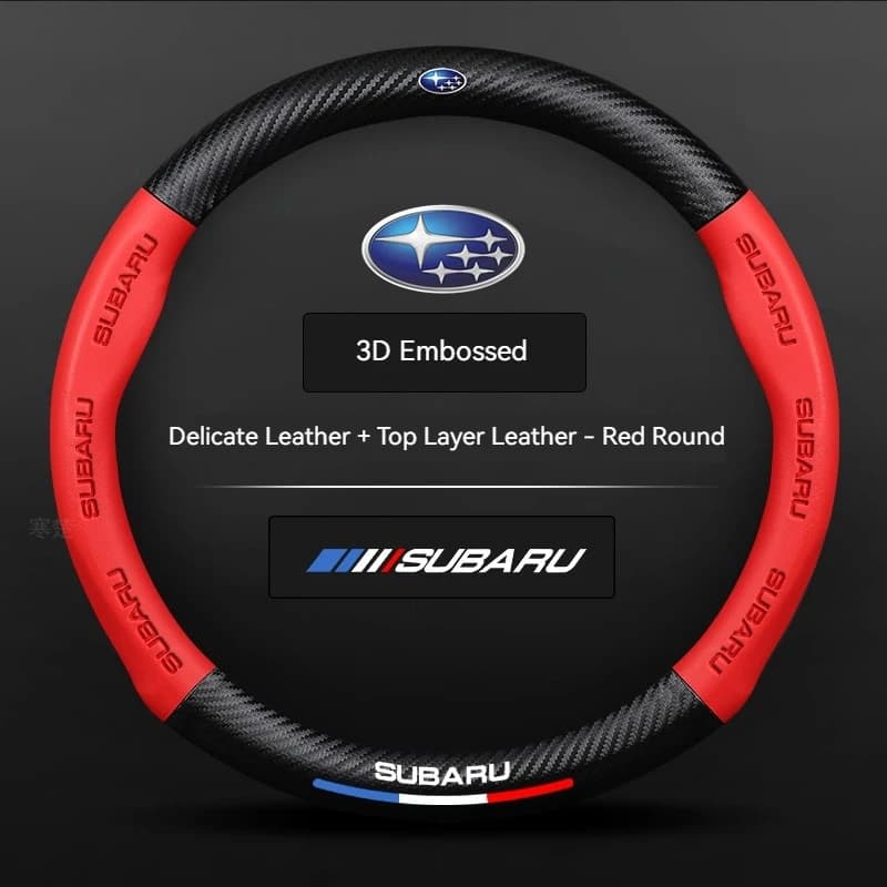 Wheel Covers | Carbon Fiber Leather | For Subaru Outback Forester WRX - Thumbnail 2