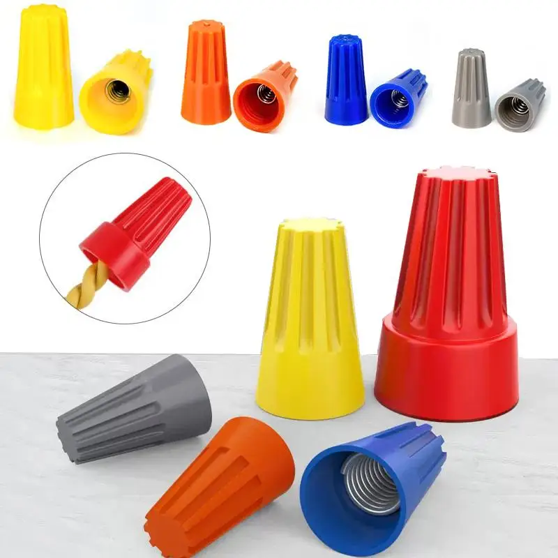 Spring-Loaded Wire Connectors | P1-P6 Twist-On Caps | 25-100pc Electrical Terminal Kit - Thumbnail 2