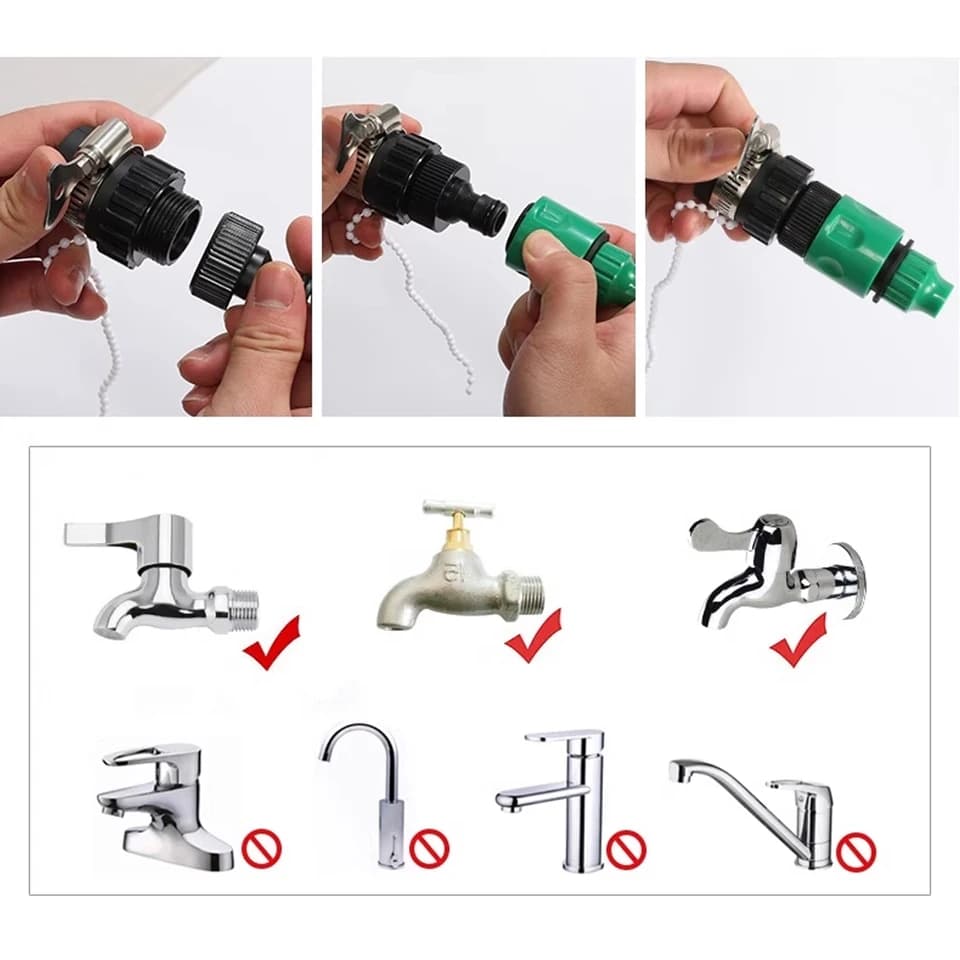 Garden Hose Tap Quick Connectors | 4/7mm 8/11mm Drip Irrigation Adapters | 5/10 Pcs - Thumbnail 7
