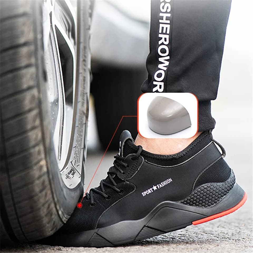 Mens Safety Work Shoes | Steel Toe Lightweight Breathable | Anti-smashing Industrial Footwear - Thumbnail 4