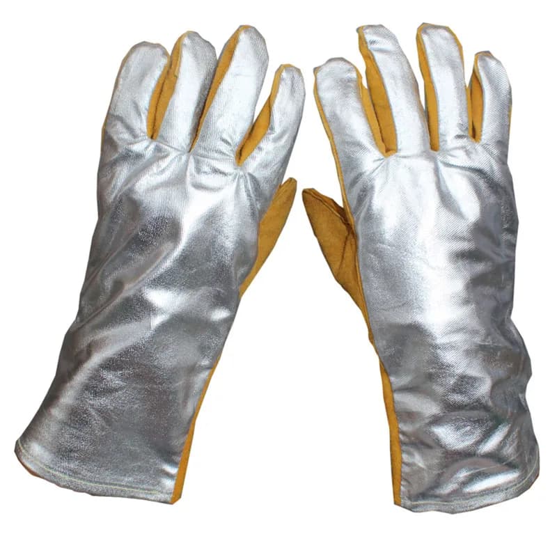 Self-defense welding leather gloves rated for 500-1000 degrees Fahrenheit, offering high-temperature fire protection.