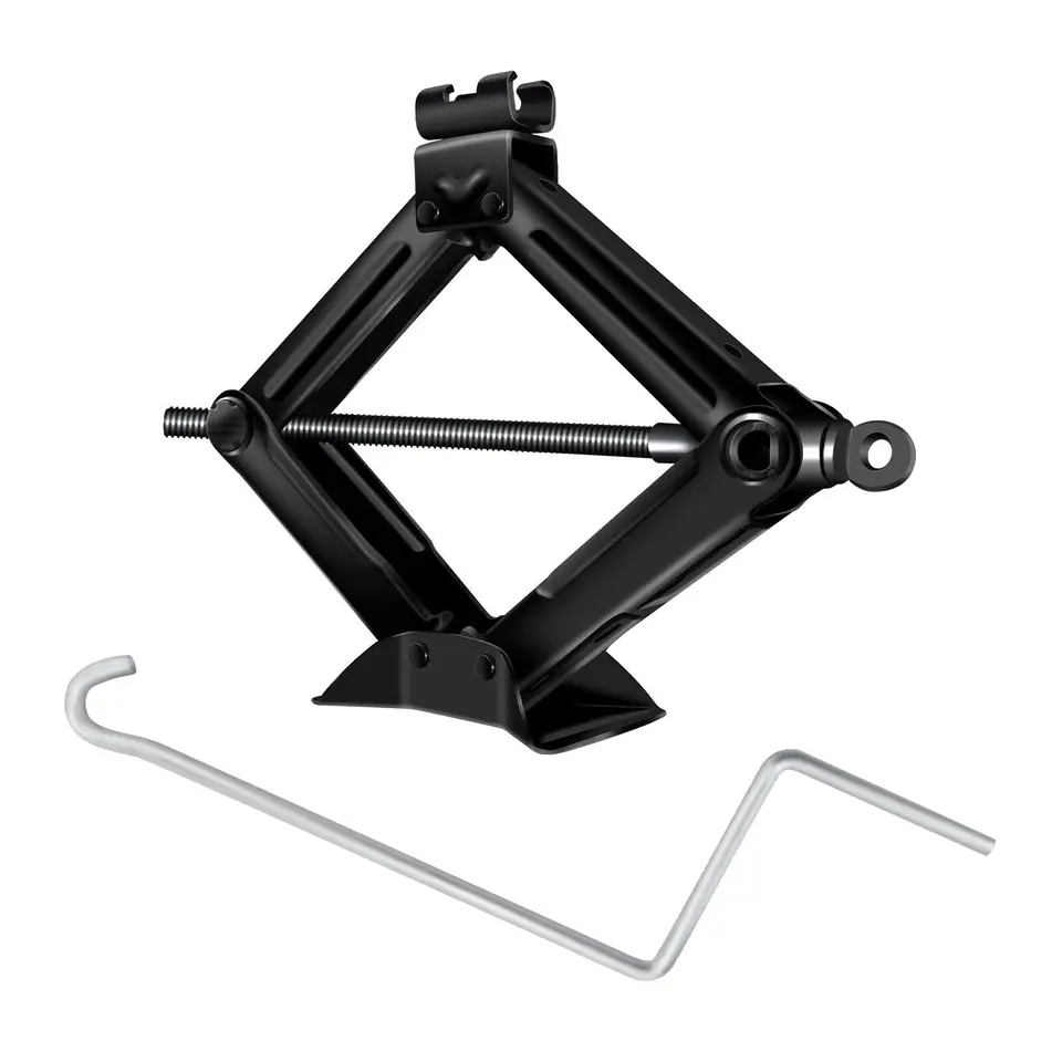 2 Ton Scissor Jack with silver handle, on a white background.