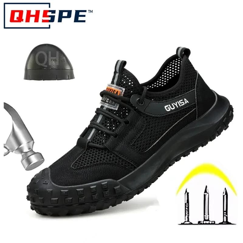 Steel Toe Cap Mens Boots | Breathable Safety Trainers | Summer Work Footwear - Thumbnail 3