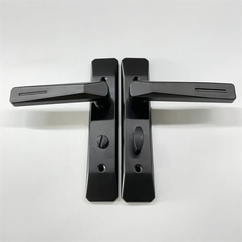 Thickened metal keyless bathroom handle lock with single tongue mechanism for enhanced household door security.