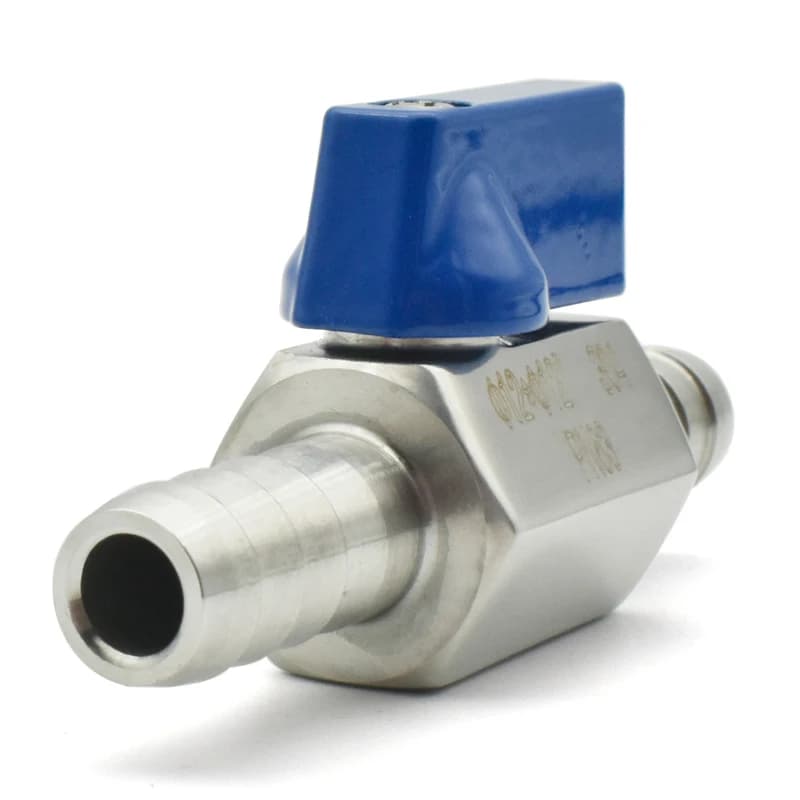 Hose Barb Mini Ball Valve Gate | 304 Stainless Steel | Gas Water Oil - Thumbnail 4