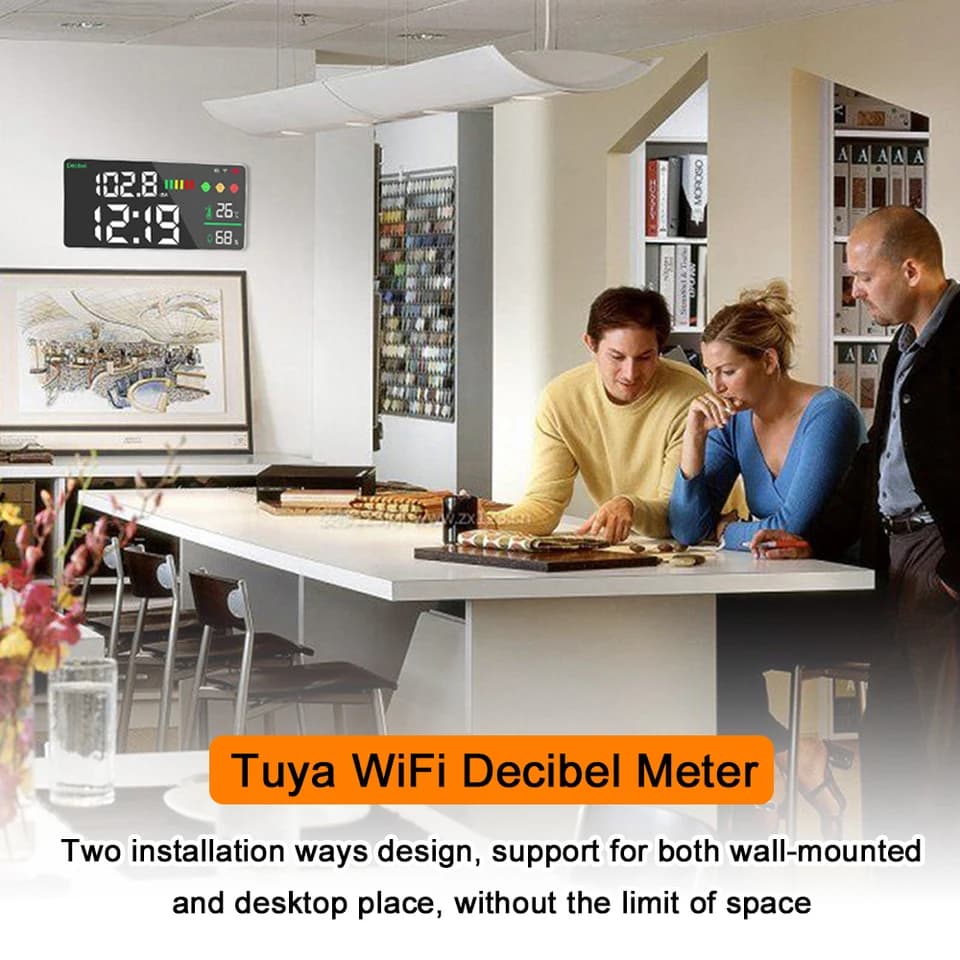 4-in-1 WiFi Sound Level Meter | Temp, Humidity, Decibel Alarm | APP Control - Thumbnail 5