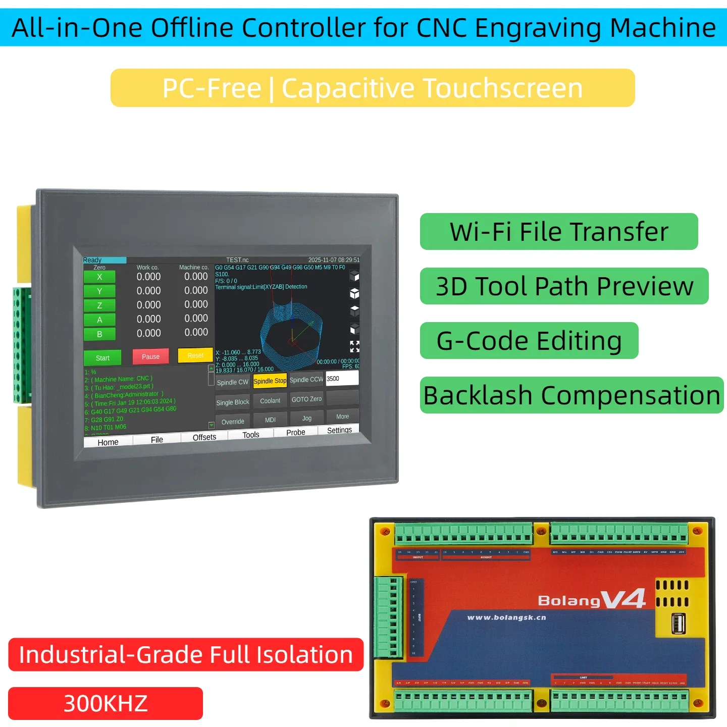 CNC Motion Controller | Multi-Axis Stepper & Servo Driver | G-Code Offline Processing - Thumbnail 3