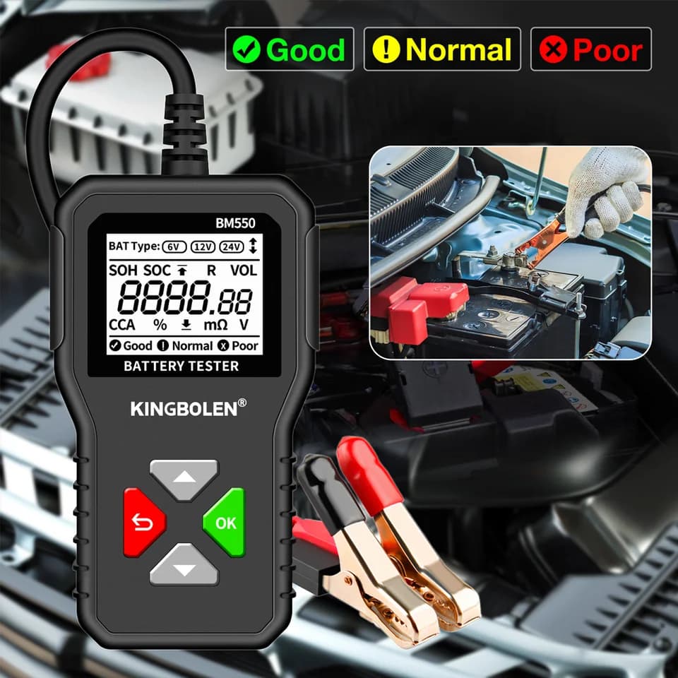 Battery Tester | 6V 12V 24V SOC SOH Analyzer | BM550 Diagnostic Tool - Thumbnail 4