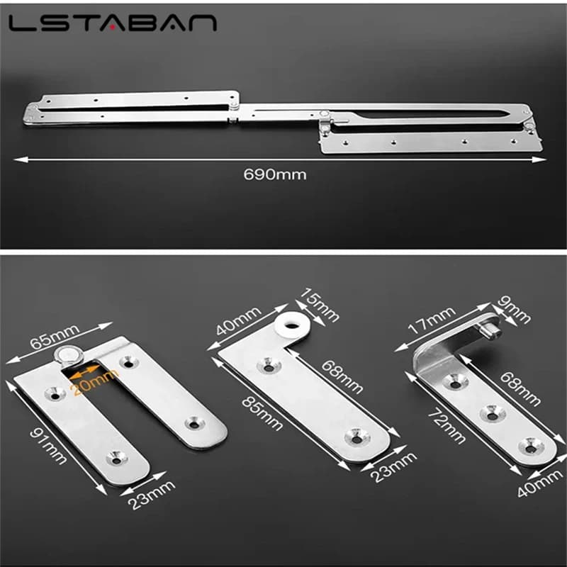 Heavy Duty Gate Hinges | 40kg Silent Sliding | 180° Wooden Door Hardware - Thumbnail 2